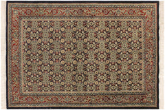 handmade Transitional Blue Red Hand Knotted RECTANGLE 100% WOOL area rug 4' x 6'
