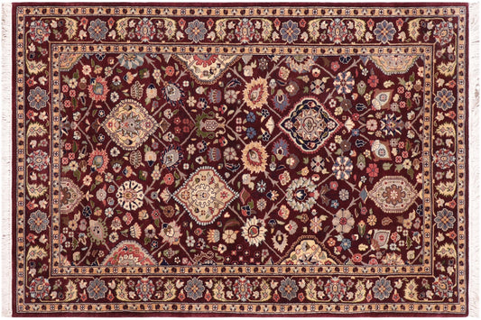 handmade Traditional Design Aubergine Aubergine Hand Knotted RECTANGLE 100% WOOL area rug 3x5