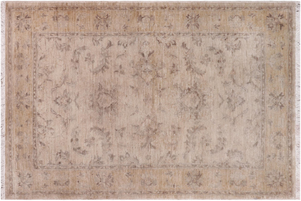 handmade Traditional Kafkaz Lt. Tan Lt. Gold Hand Knotted RECTANGLE 100% WOOL area rug 3x5
