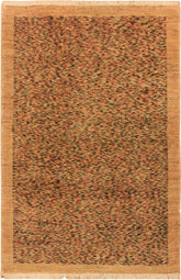 handmade Modern Gabbeh Tan Blue Hand Knotted RECTANGLE 100% WOOL area rug 3 x 5