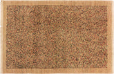 handmade Modern Gabbeh Tan Blue Hand Knotted RECTANGLE 100% WOOL area rug 3' x 5'