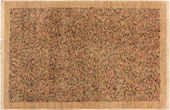 handmade Modern Gabbeh Tan Blue Hand Knotted RECTANGLE 100% WOOL area rug 3' x 5'