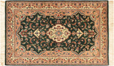 handmade Traditional Kashan Green Ivory Hand Knotted RECTANGLE 100% WOOL area rug 3x4