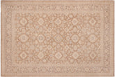 handmade Transitional Kafkaz Brown Tan Hand Knotted RECTANGLE 100% WOOL area rug 6' x 9'