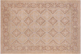 handmade Transitional Kafkaz Tan Brown Hand Knotted RECTANGLE 100% WOOL area rug 6' x 9'
