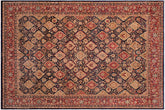 handmade Traditional Kirman Blue Red Hand Knotted RECTANGLE 100% WOOL area rug 9x12