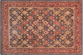 handmade Traditional Kirman Blue Red Hand Knotted RECTANGLE 100% WOOL area rug 9 x 12