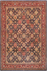 Traditional Kirman Marshall Blue Red Hand Knotted Area rugs 9 x 12