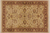 handmade Traditional Kashan Beige Red Hand Knotted RECTANGLE 100% WOOL area rug 3x5
