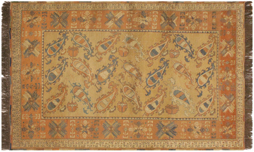 handmade Geometric Soumakh Beige Orange Hand-Woven RECTANGLE 100% WOOL area rug 6 x 8