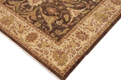 handmade Traditional Kafkaz Brown Beige Hand Knotted RECTANGLE 100% WOOL area rug 9x12