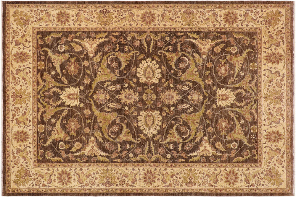 handmade Traditional Kafkaz Brown Beige Hand Knotted RECTANGLE 100% WOOL area rug 9x12