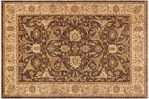 handmade Traditional Kafkaz Brown Beige Hand Knotted RECTANGLE 100% WOOL area rug 9x12
