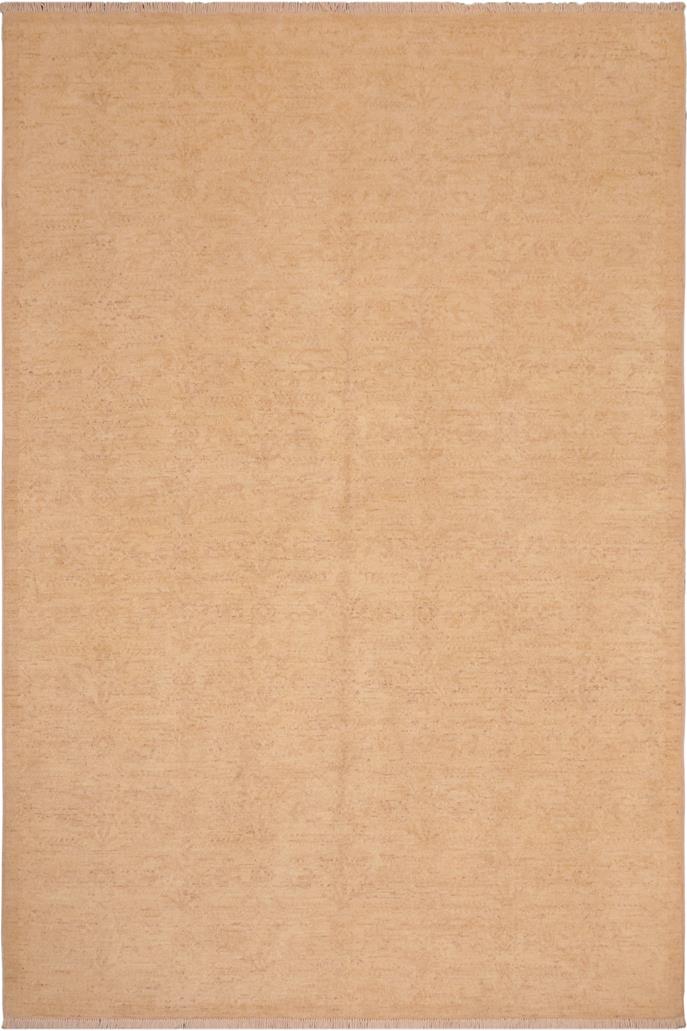 handmade Transitional Kafkaz Tan Brown Hand Knotted RECTANGLE 100% WOOL area rug 6 x 9