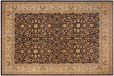 handmade Traditional Brown Ivory Hand Knotted RECTANGLE 100% WOOL area rug 9' x 12'
