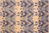 handmade Modern Modern Beige Blue Hand Knotted RECTANGLE 100% WOOL area rug 6' x 8'