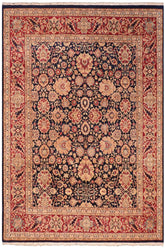 Traditional Mehal Agwe Blue Red Hand Knotted Area rugs 8 x 10