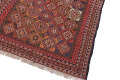 handmade Geometric Soumakh Rust Green Hand-Woven RECTANGLE 100% WOOL area rug 5 x 8