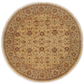 handmade Traditional Round Lahore Lt. Gold Gray Hand Knotted ROUND 100% WOOL area rug 10' x 10'