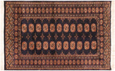 handmade Geometric Bokhara Blue Blue Hand Knotted RECTANGLE 100% WOOL area rug 4X6