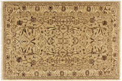 handmade Traditional Kafkaz Tan Beige Hand Knotted RECTANGLE 100% WOOL area rug 4x6