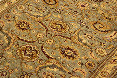 handmade Traditional Lahore Lt. Green Gold Hand Knotted RECTANGLE 100% WOOL area rug 4' x 6'