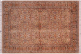 handmade Traditional Tabriz Tan Brown Hand Knotted RECTANGLE 100% WOOL area rug 4x7