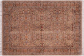 handmade Traditional Tabriz Tan Brown Hand Knotted RECTANGLE 100% WOOL area rug 4x7