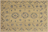 handmade Geometric Ikat Gray Blue Hand-Woven RECTANGLE 100% WOOL area rug 6' x 8'