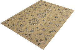 handmade Geometric Ikat Gray Blue Hand-Woven RECTANGLE 100% WOOL area rug 6' x 8'