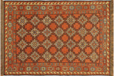 handmade Geometric Soumakh Orange Beige Hand-Woven RECTANGLE 100% WOOL area rug 3 x 5