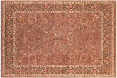 handmade Traditional Kafkaz Brown Green Hand Knotted RECTANGLE 100% WOOL area rug 8x11