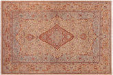 handmade Traditional Brown Green Hand Knotted RECTANGLE 100% WOOL area rug 8' x 11'