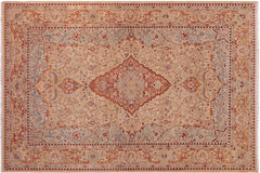 handmade Traditional Brown Green Hand Knotted RECTANGLE 100% WOOL area rug 8' x 11'