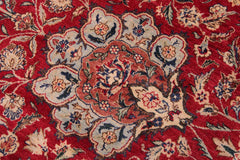 Semi-Antique Kashan Gracelyn Red/Blue Wool Rug - 9'2'' x 11'11''