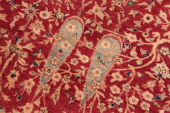 Vintage Persian Kashan Laticia Red/Blue Wool Rug - 8'2'' x 10'0''