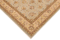 handmade Transitional Kafkaz Lt. Green Tan Hand Knotted RECTANGLE 100% WOOL area rug 9' x 12'