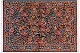 handmade Transitional Gulshanayub Black Black Hand Knotted RECTANGLE 100% WOOL area rug 5x7