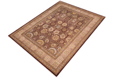 handmade Traditional Chocolate Chocolate Hand Knotted RECTANGLE 100% WOOL area rug 9' x 12'
