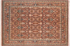 handmade Transitional Mujahid Brown Tan Hand Knotted RECTANGLE 100% WOOL area rug 8x10