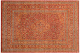 handmade Traditional Nauras Rust Rust Hand Knotted RECTANGLE 100% WOOL area rug 9 x 12