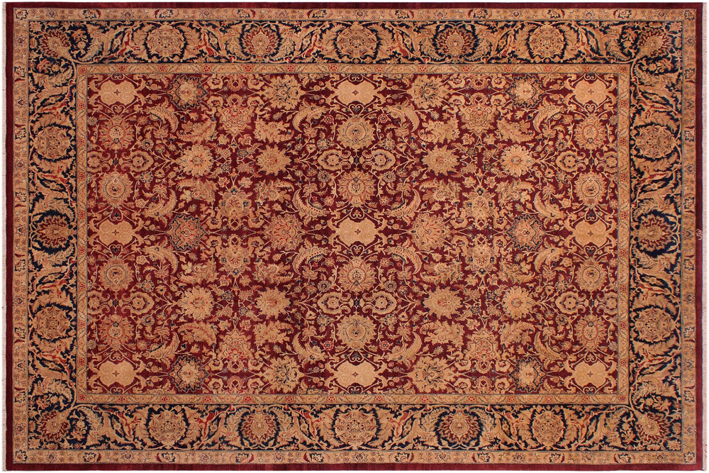 handmade Traditional Tabriz Red Blue Hand Knotted RECTANGLE 100% WOOL area rug 9x12