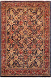 Traditional Kirman Clara Blue Red Hand Knotted Area rugs 9 x 12