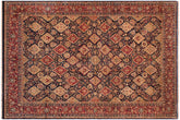 handmade Traditional Kirman Blue Red Hand Knotted RECTANGLE 100% WOOL area rug 9x12