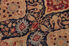 handmade Traditional Kirman Blue Red Hand Knotted RECTANGLE 100% WOOL area rug 9x12