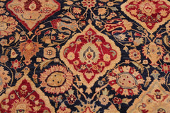 Semi-Antique Clara Blue/Red Wool Rug - 9'1'' x 12'4''
