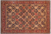 handmade Traditional Kirman Blue Red Hand Knotted RECTANGLE 100% WOOL area rug 9 x 12
