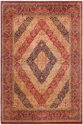 Traditional Compartment Elliot Gold Red Hand Knotted Area rugs 9 x 12