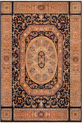 Traditional Tamour Amira Blue Lt. Tan Hand Knotted Area rugs 9 x 12
