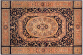 handmade Traditional Tamour Blue Lt. Tan Hand Knotted RECTANGLE 100% WOOL area rug 9x13
